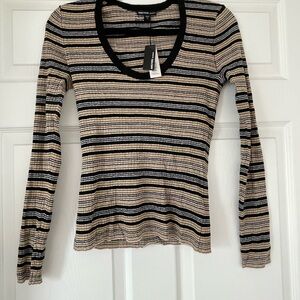 JAMES PERSE: Women’a Striped Long Sleeve Top (Size 2)